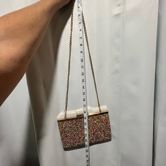 Nina Colorful Beaded Clutch or Shoulder Bag with Gold Chain - Picture 6 of 7